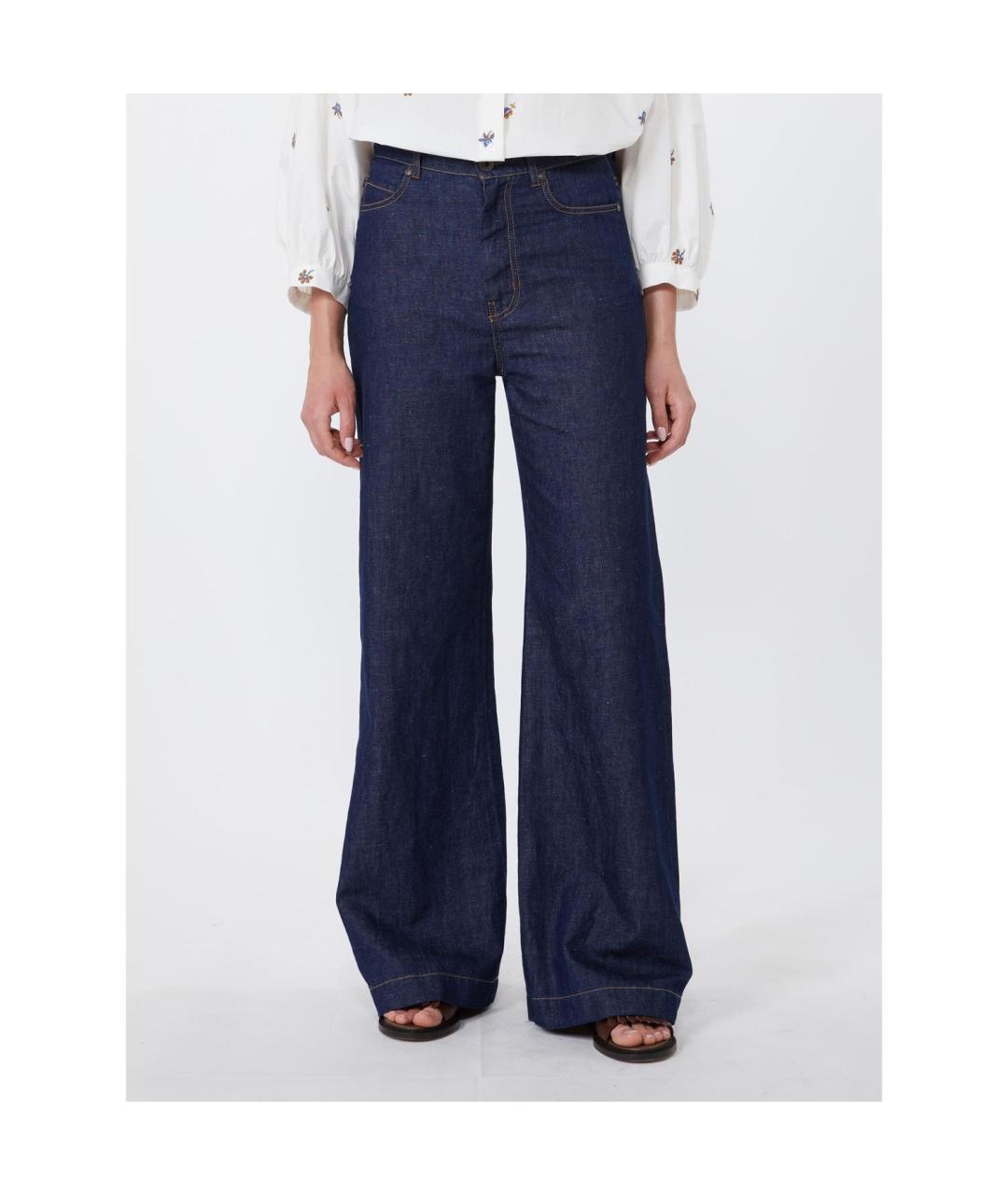 WEEKEND MAX MARA Синие хлопковые прямые джинсы, фото 5