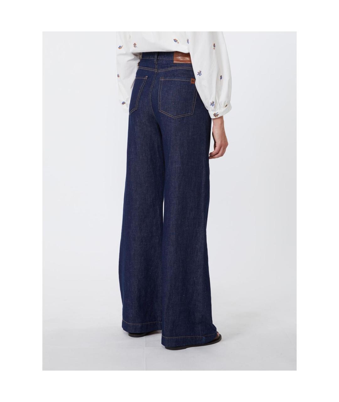 WEEKEND MAX MARA Синие хлопковые прямые джинсы, фото 2