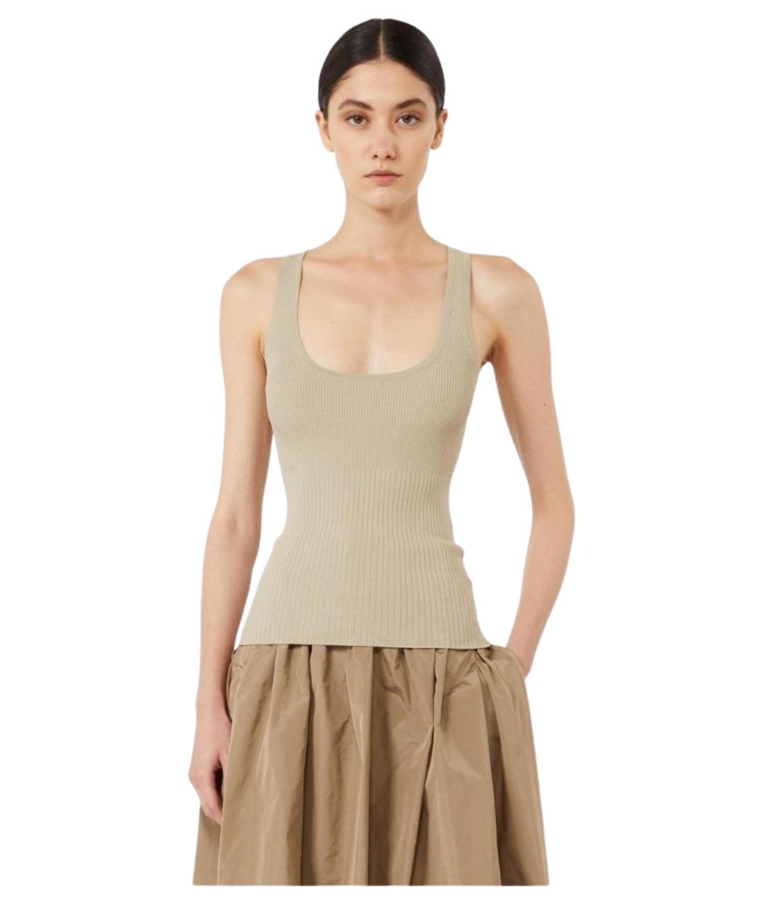 MAX MARA Бежевый полиэстеровый джемпер / свитер, фото 1