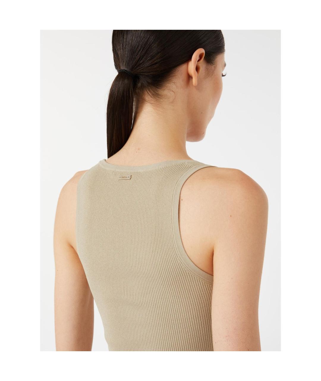 MAX MARA Бежевый полиэстеровый джемпер / свитер, фото 3