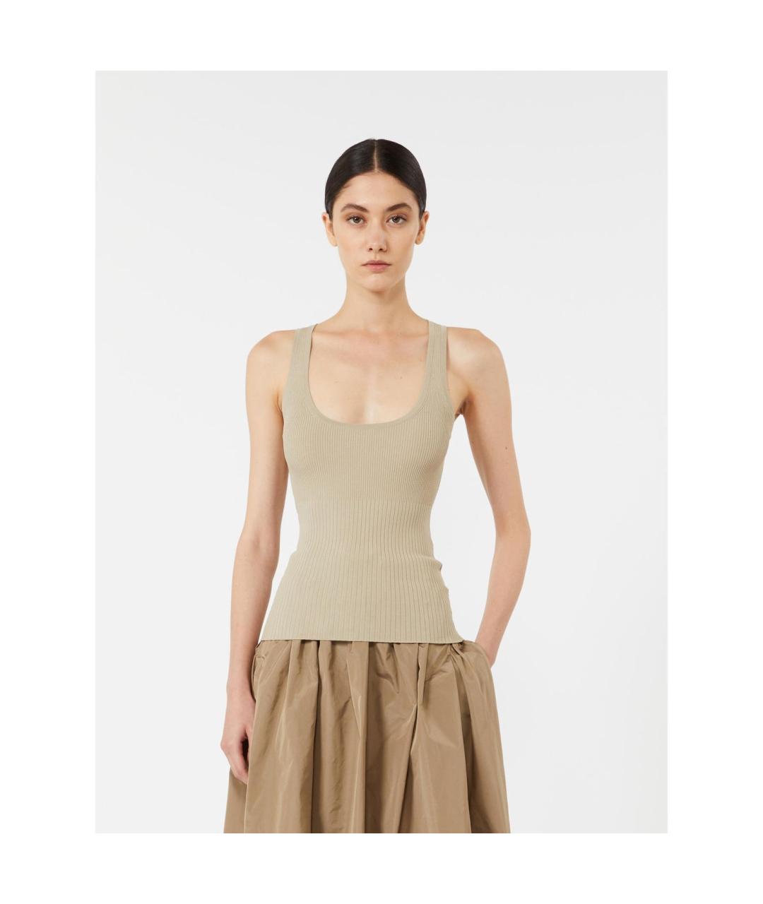 MAX MARA Бежевый полиэстеровый джемпер / свитер, фото 5