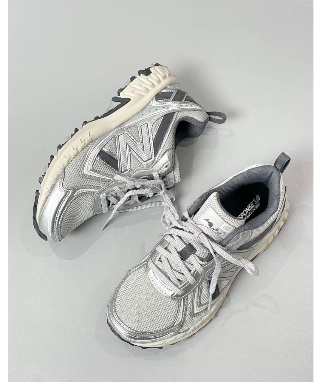 NEW BALANCE Серебряные текстильные низкие кроссовки / кеды, фото 2