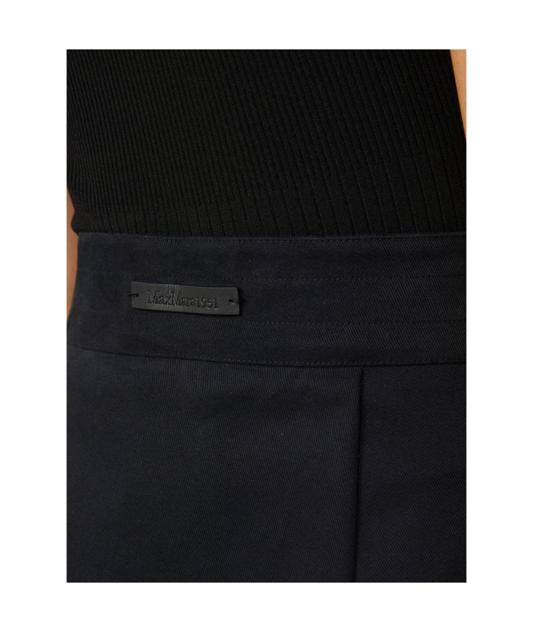 MAX MARA Черная хлопковая юбка миди, фото 4
