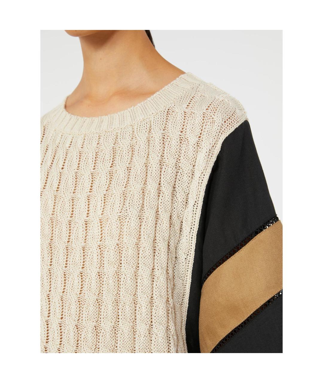 MAX MARA Бежевый льняной джемпер / свитер, фото 3