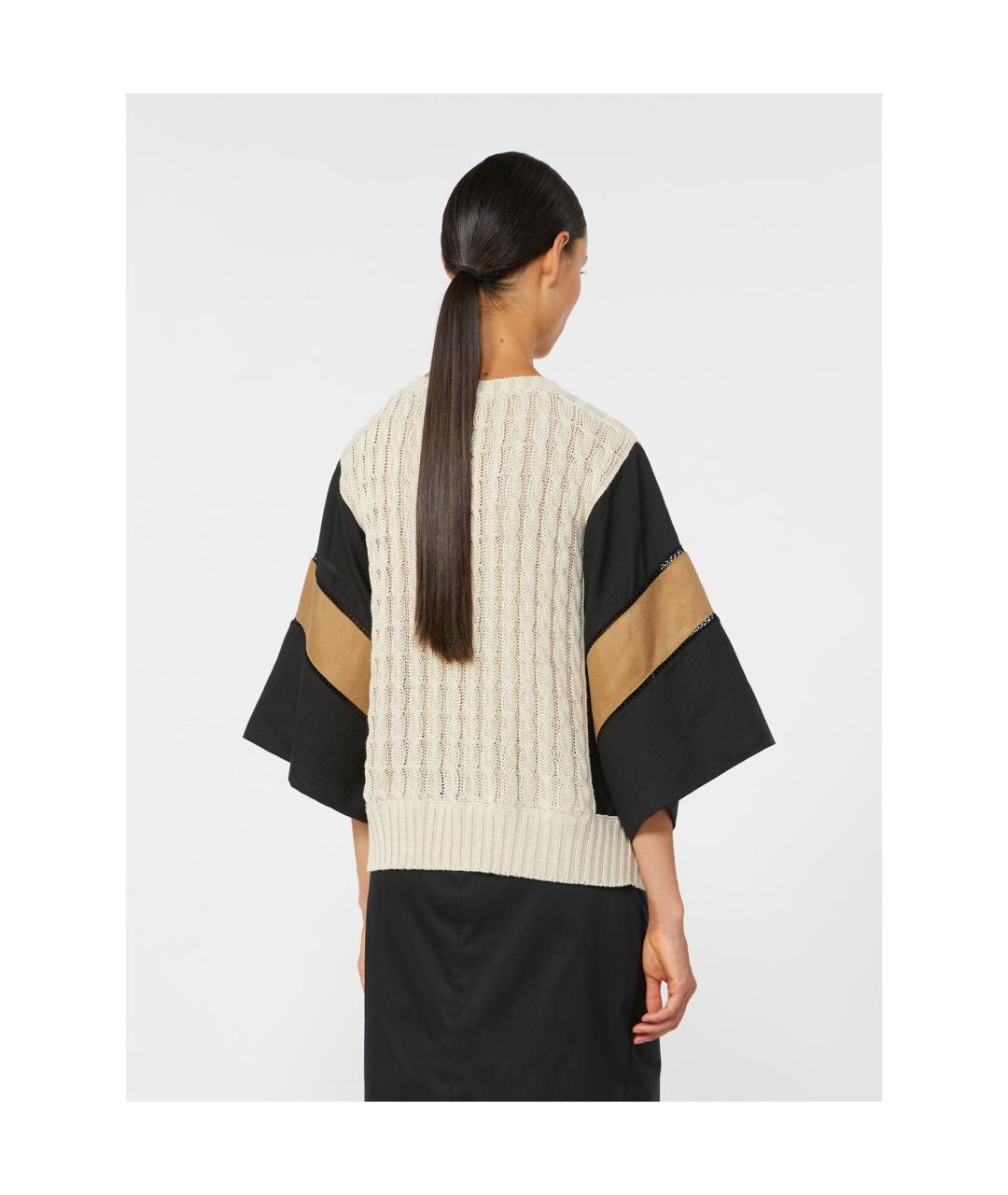 MAX MARA Бежевый льняной джемпер / свитер, фото 2