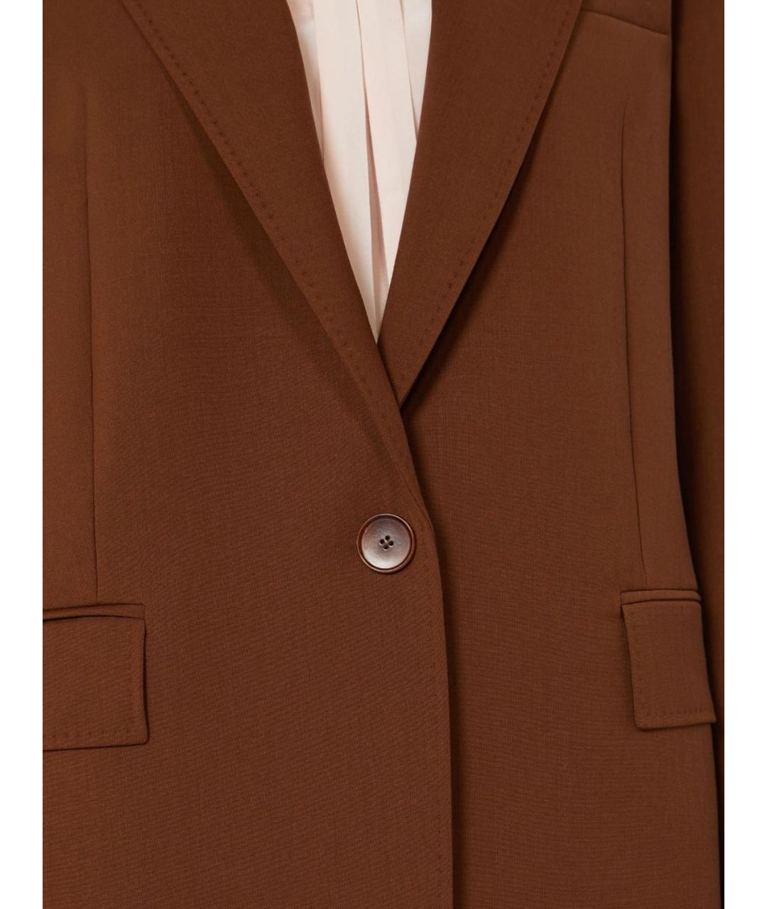 MAX MARA STUDIO Коричневый шерстяной жакет/пиджак, фото 5