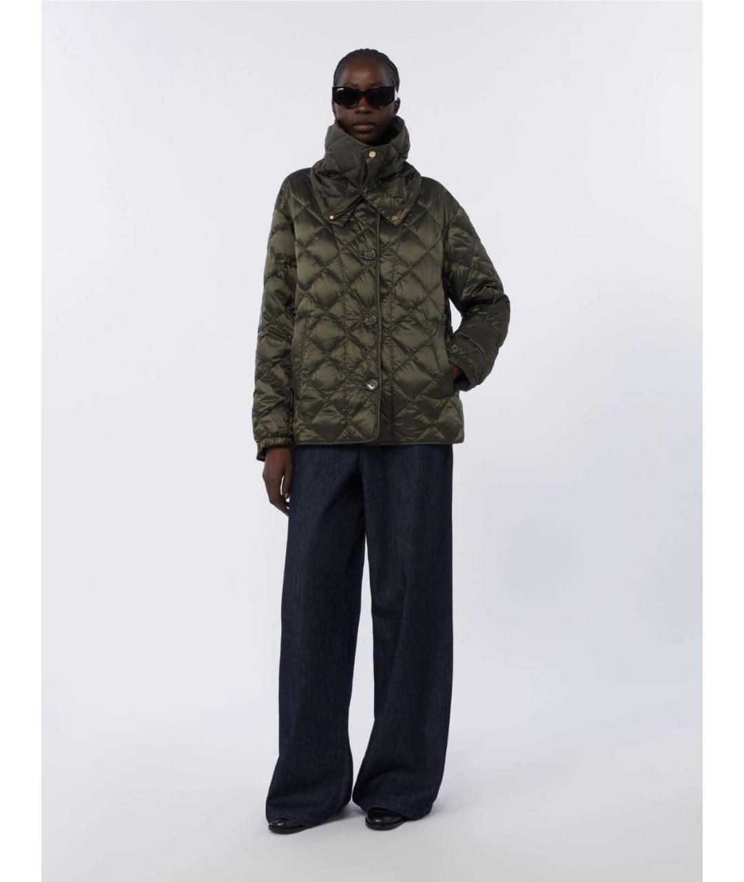 MAX MARA Хаки полиамидовая куртка, фото 2