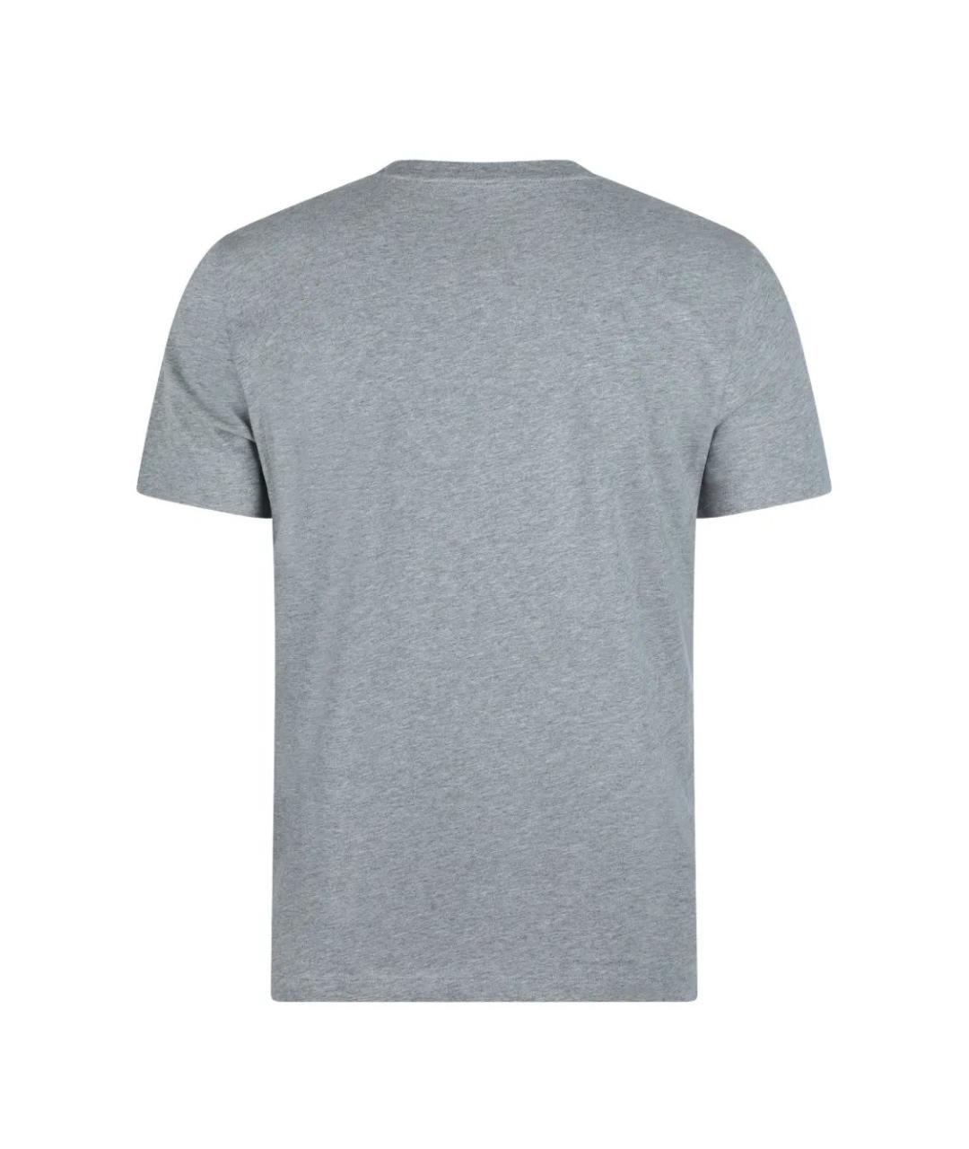 MONCLER Серая хлопковая футболка, фото 2