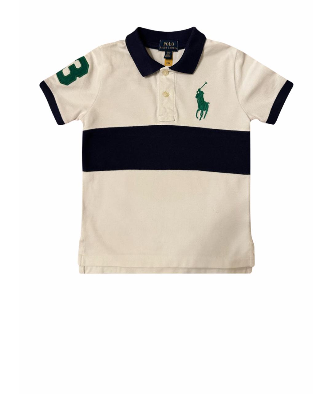 POLO RALPH LAUREN Белая хлопковая детская футболка, фото 1