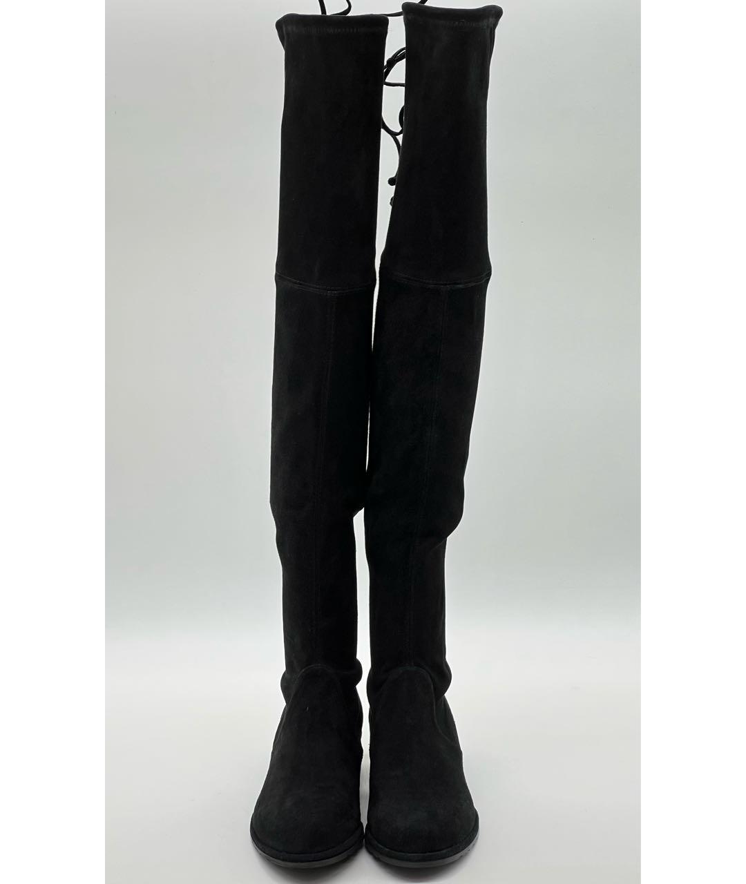 STUART WEITZMAN Черные замшевые ботфорты, фото 3