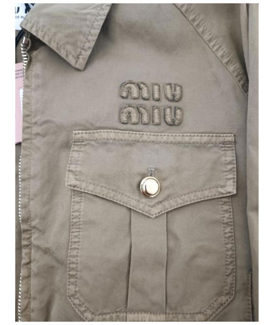 MIU MIU Хаки хлопковая куртка, фото 4