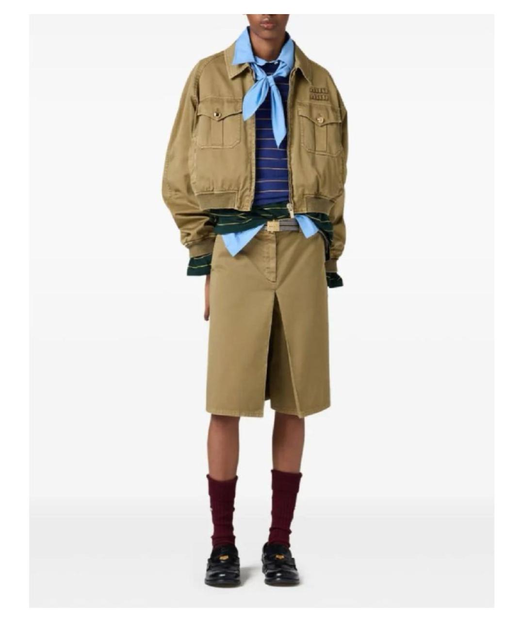 MIU MIU Хаки хлопковая куртка, фото 6
