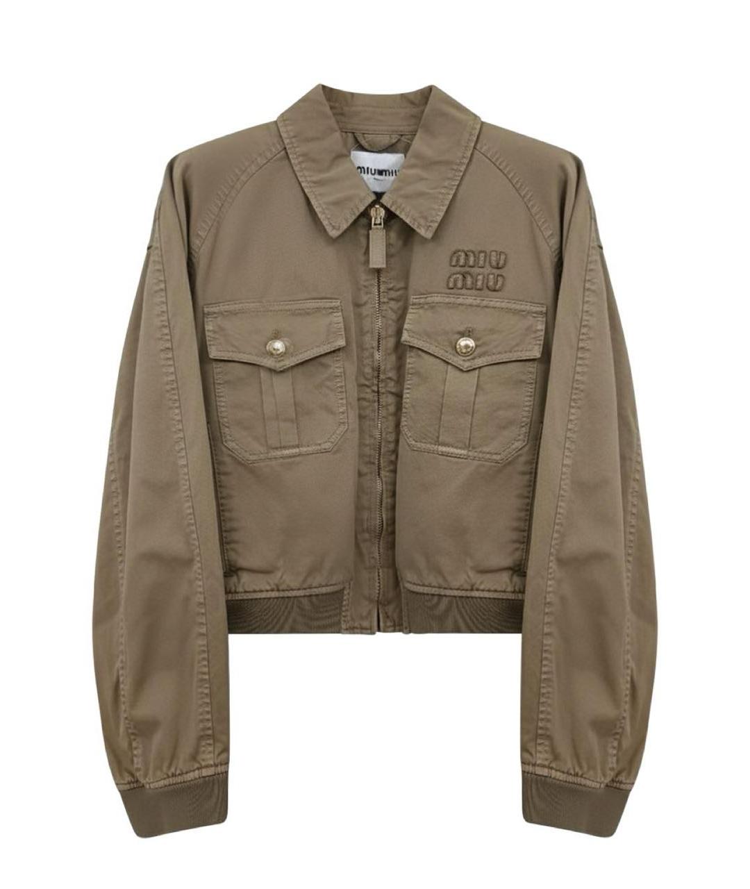 MIU MIU Хаки хлопковая куртка, фото 8