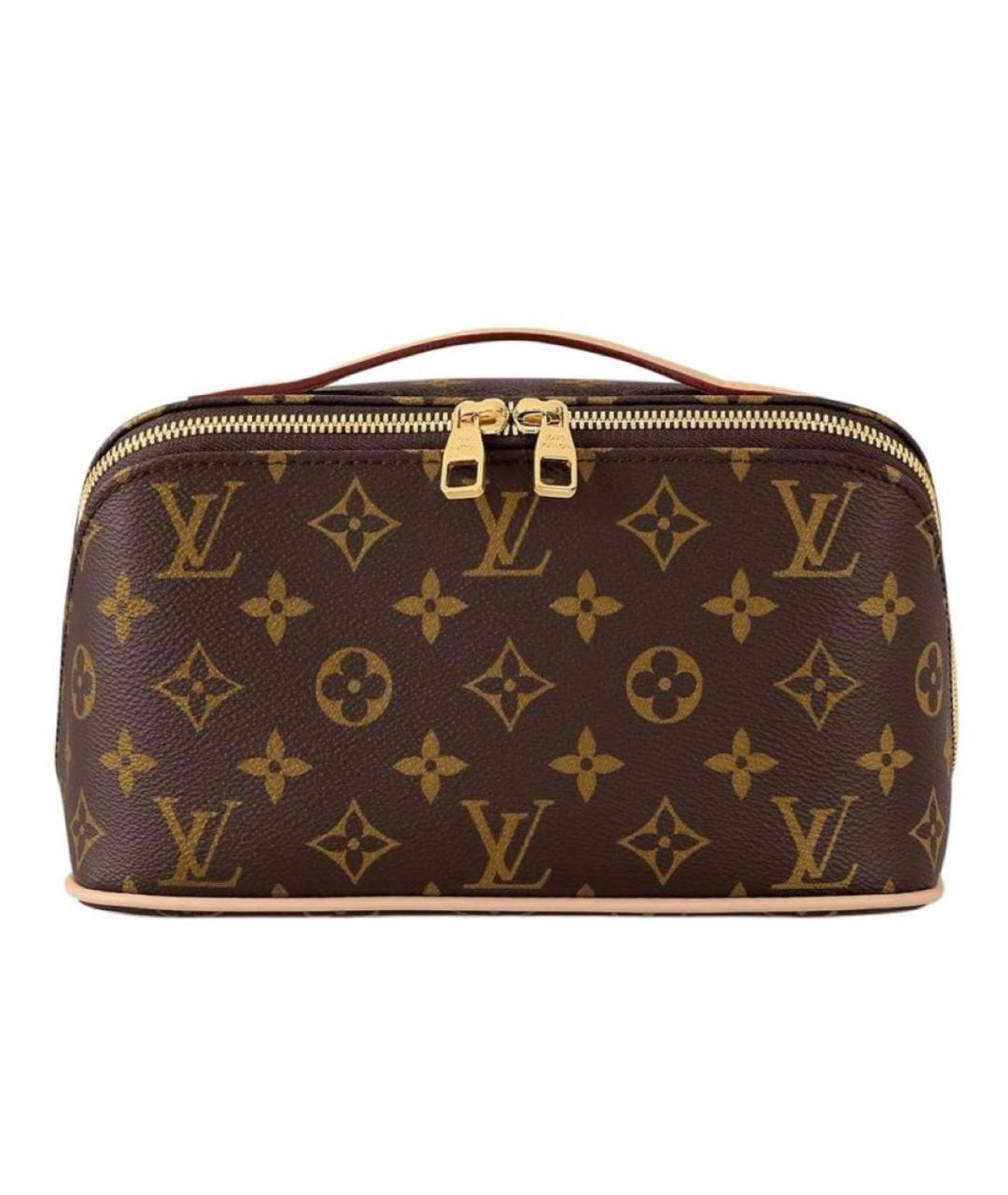LOUIS VUITTON Коричневая кожаная косметичка, фото 1