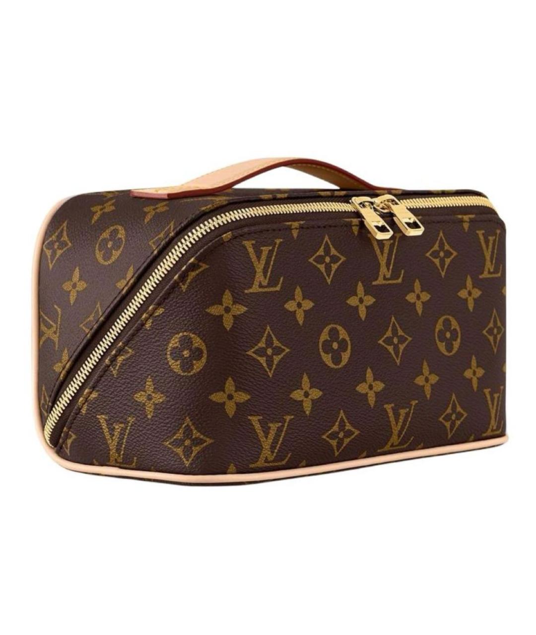 LOUIS VUITTON Коричневая кожаная косметичка, фото 2