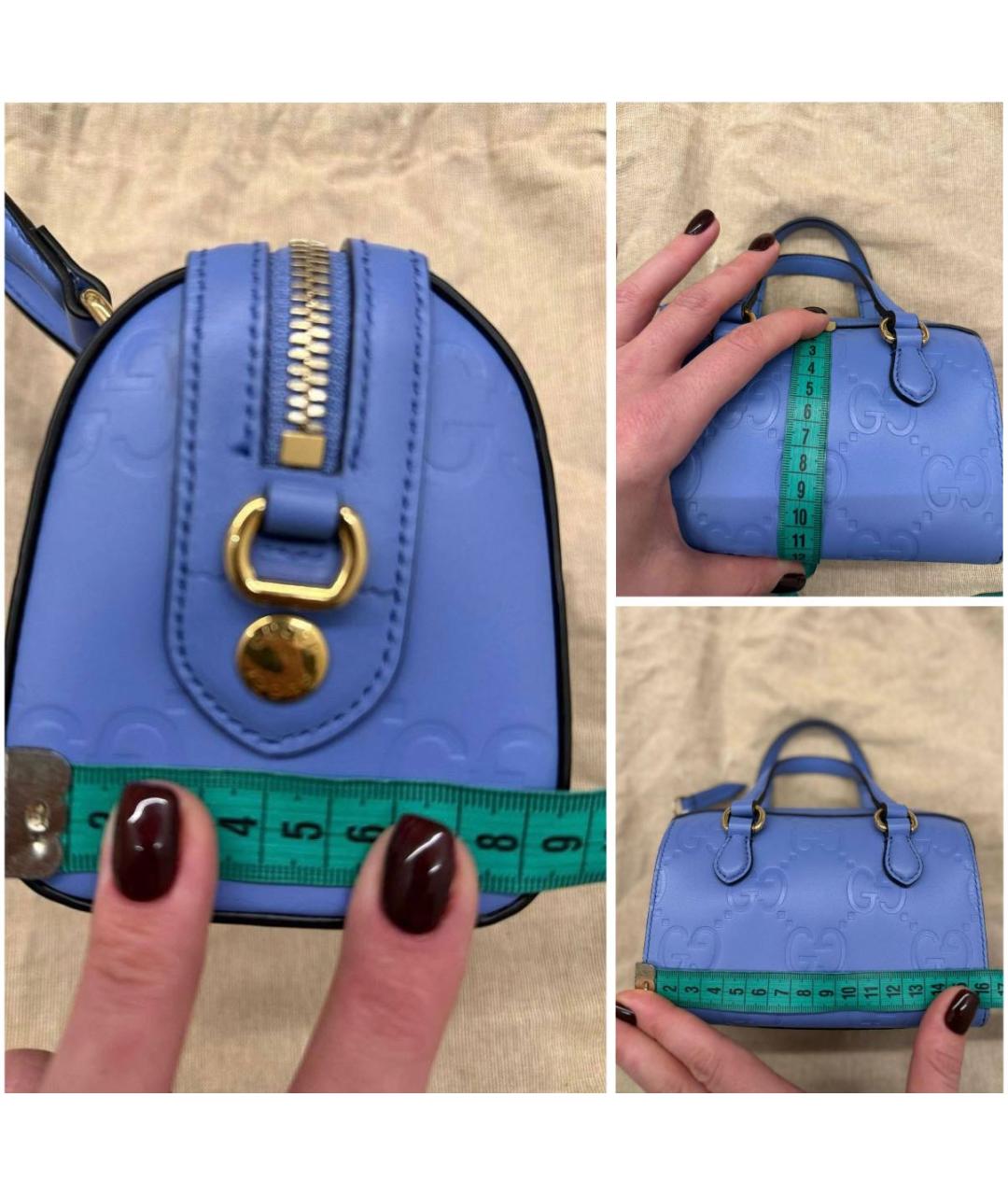 GUCCI Голубая кожаная сумка через плечо, фото 7