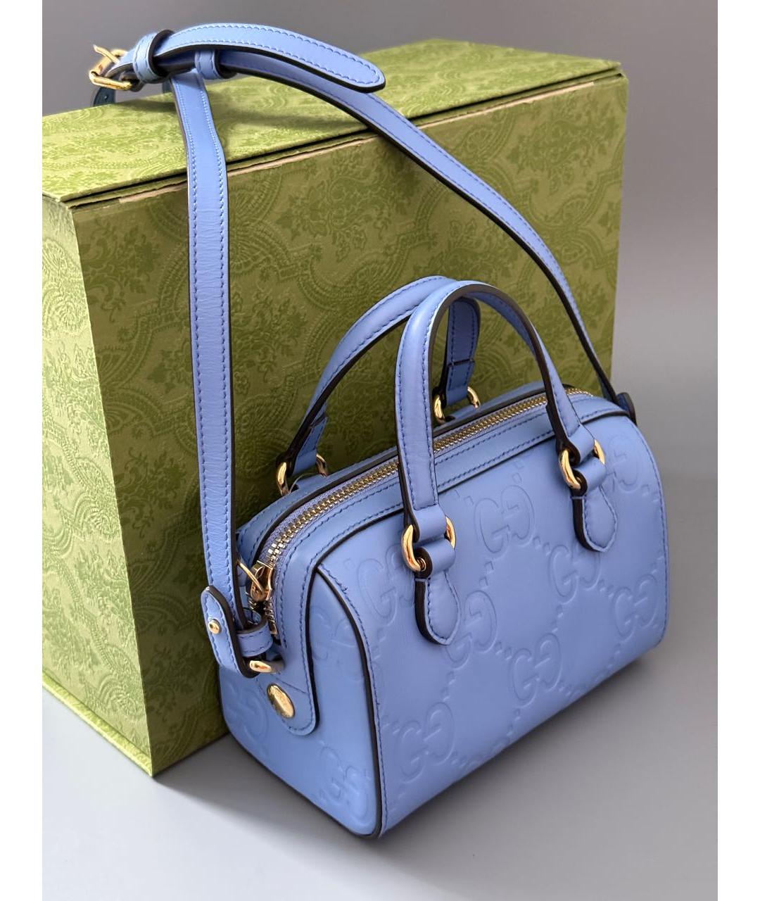 GUCCI Голубая кожаная сумка через плечо, фото 8