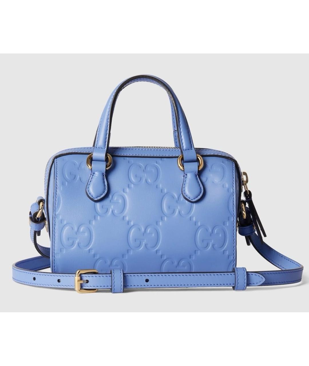 GUCCI Голубая кожаная сумка через плечо, фото 9