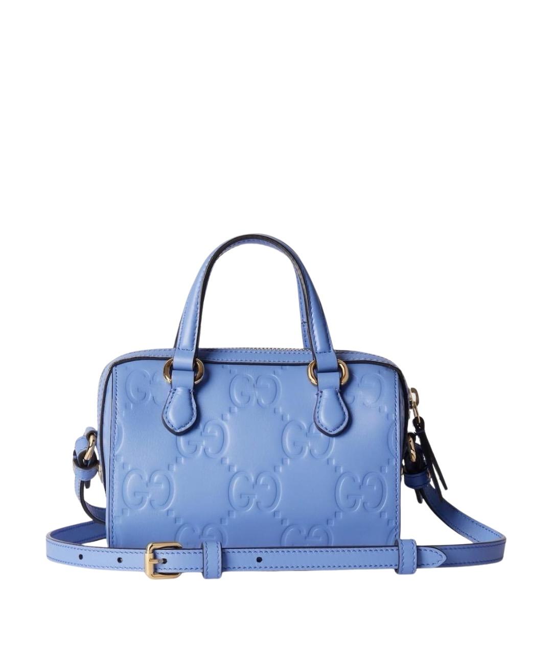 GUCCI Голубая кожаная сумка через плечо, фото 1