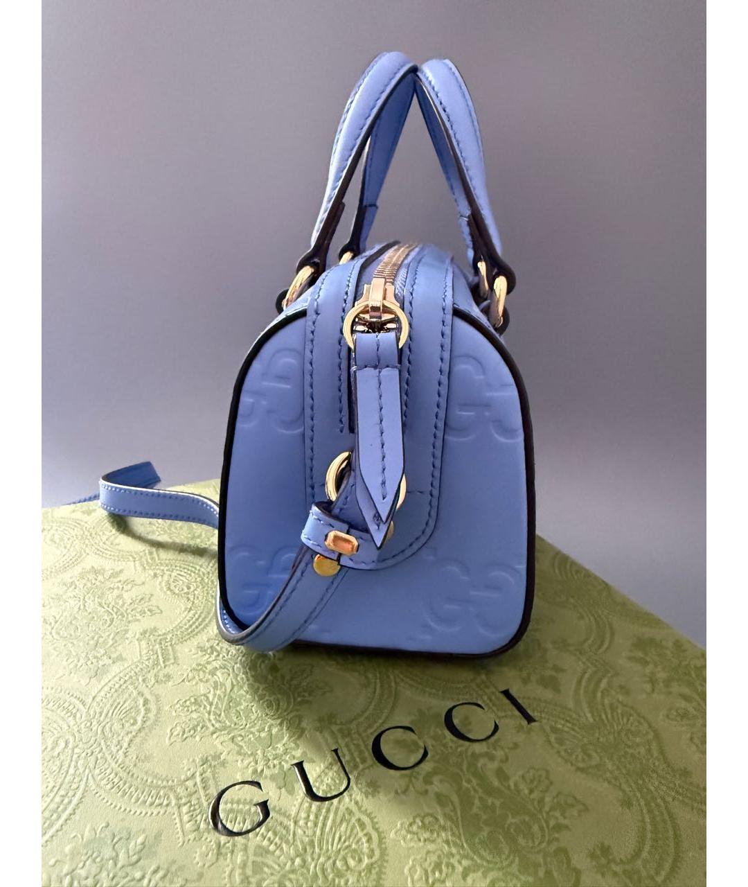 GUCCI Голубая кожаная сумка через плечо, фото 3