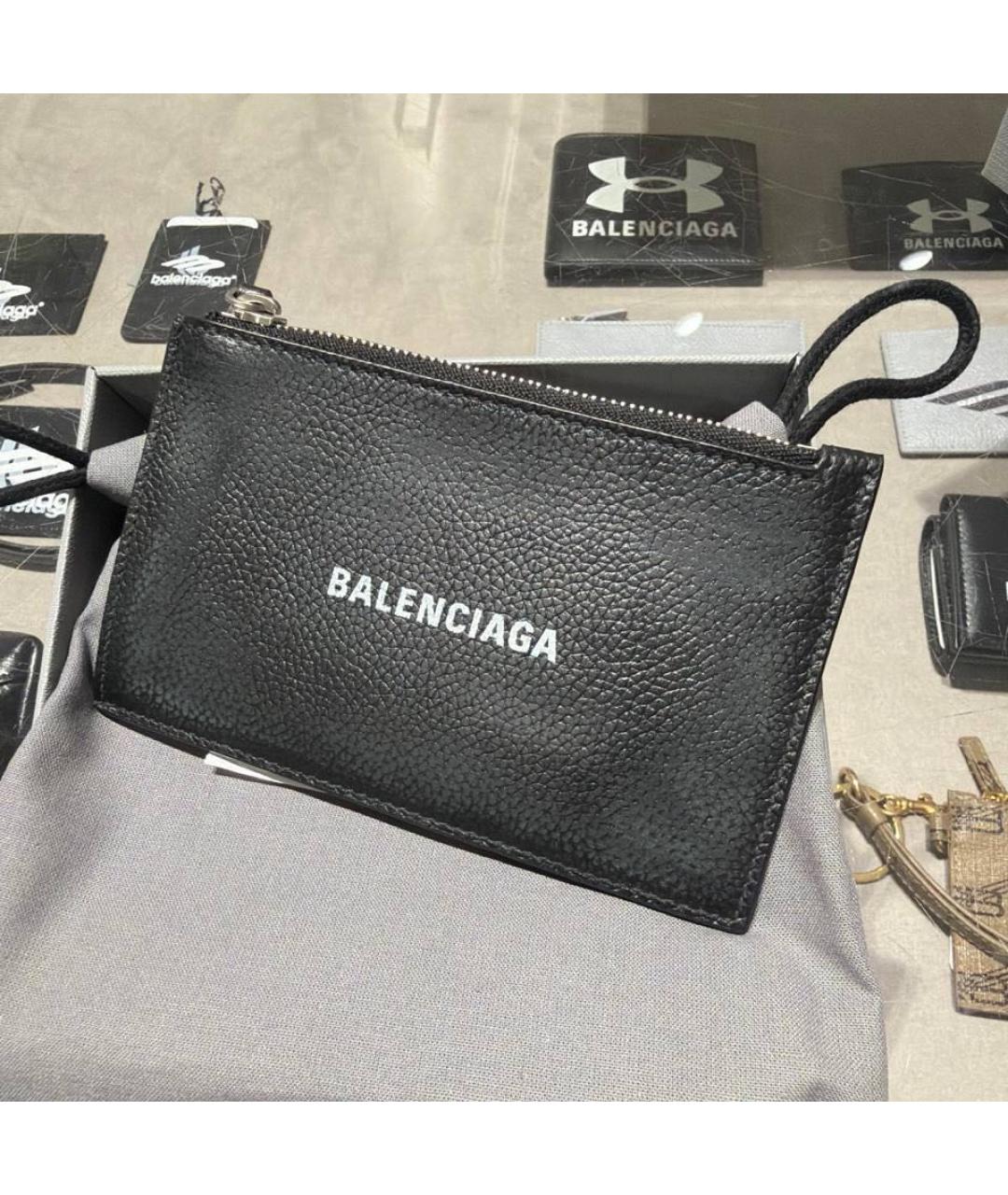 BALENCIAGA Черный кожаный кардхолдер, фото 2
