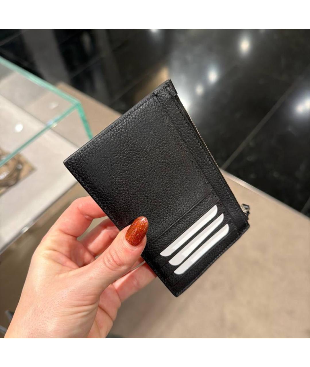 BALENCIAGA Черный кожаный кардхолдер, фото 3