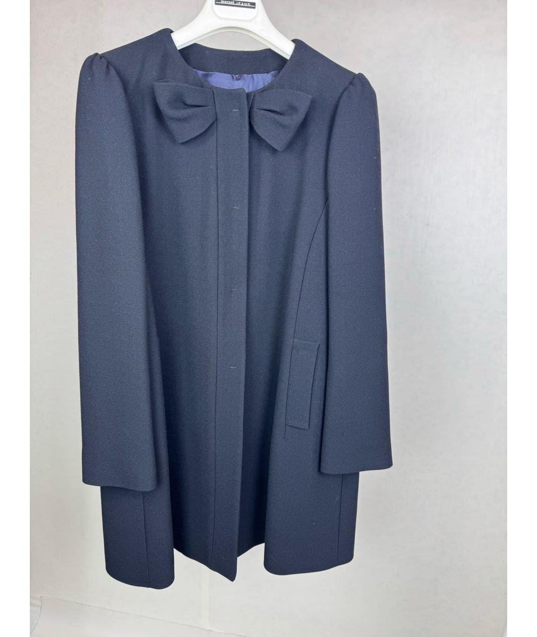 RED VALENTINO Темно-синее вискозное пальто, фото 6