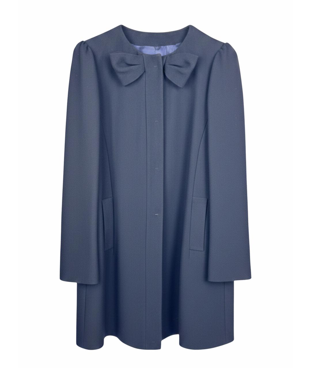 RED VALENTINO Темно-синее вискозное пальто, фото 1