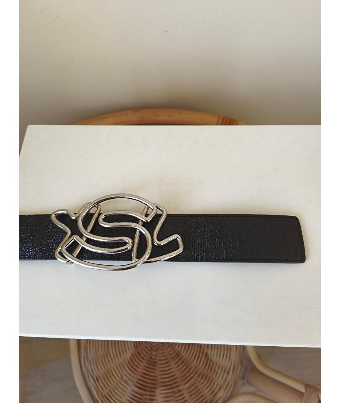SAINT LAURENT Черный кожаный ремень, фото 2