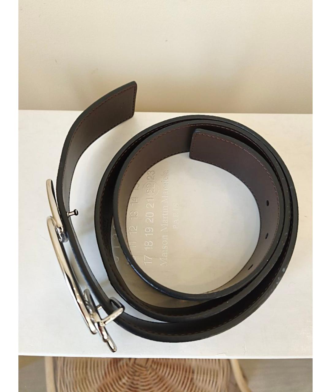 SAINT LAURENT Черный кожаный ремень, фото 8