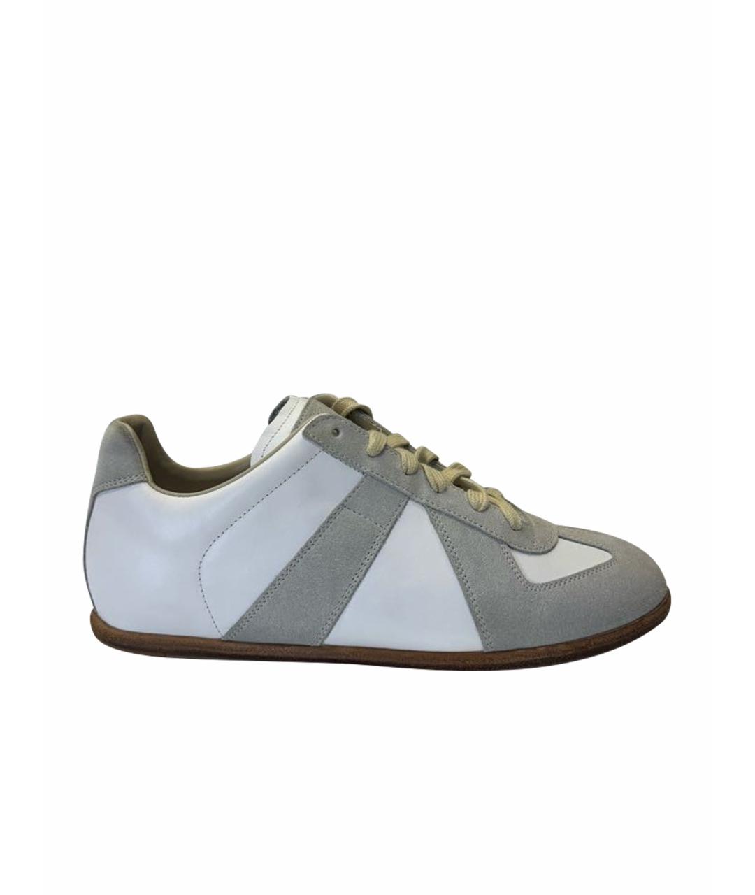 MAISON MARGIELA Белые кожаные низкие кроссовки / кеды, фото 1