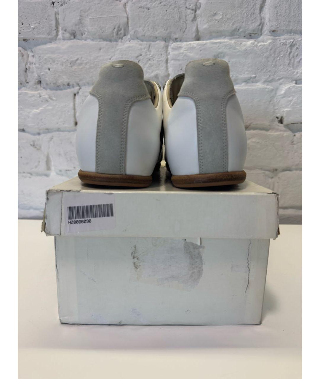 MAISON MARGIELA Белые кожаные низкие кроссовки / кеды, фото 4