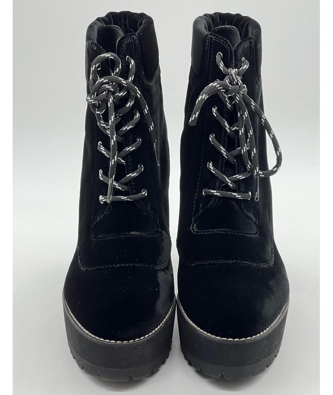 STUART WEITZMAN Черные бархатные ботинки, фото 5