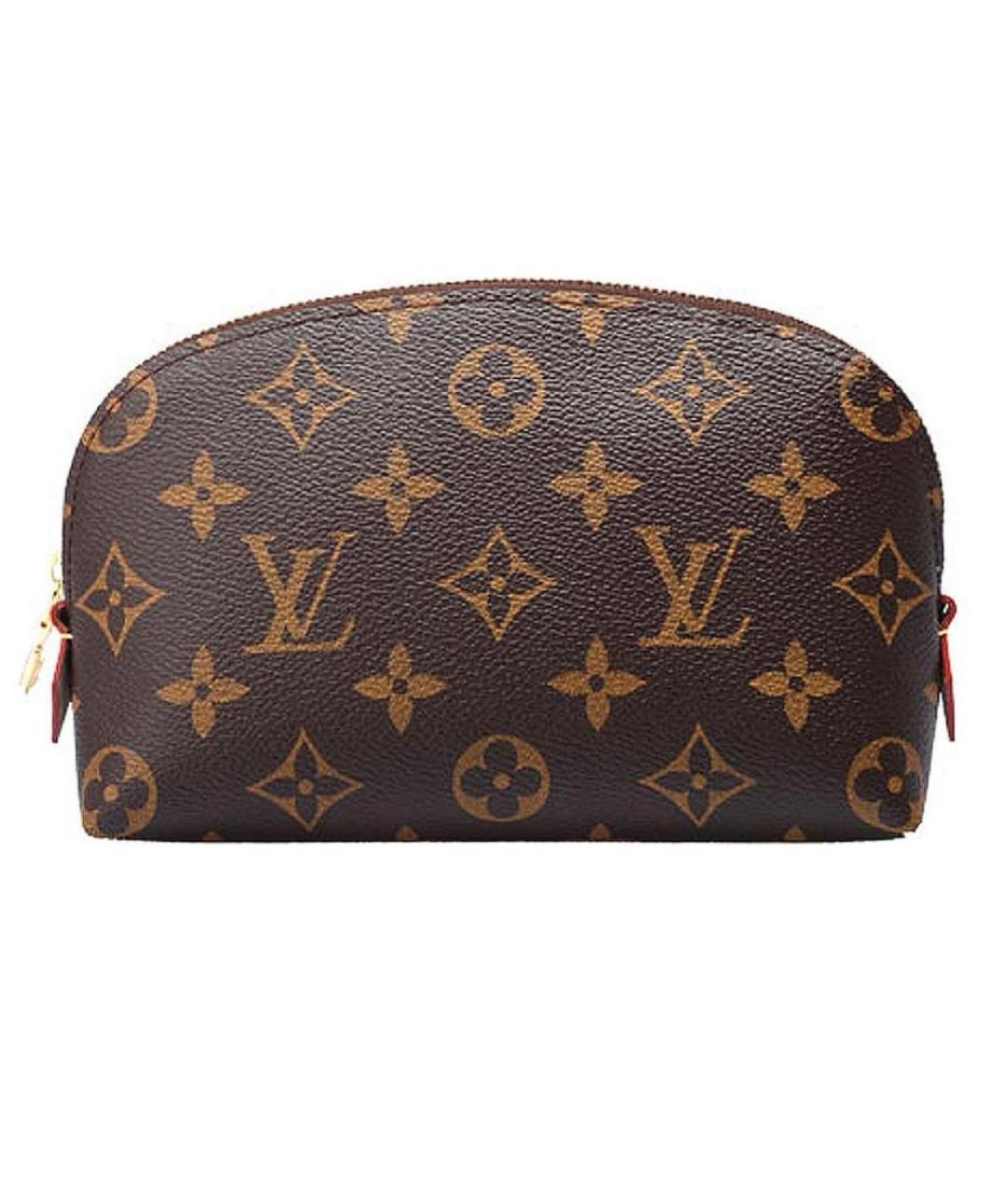 LOUIS VUITTON Коричневая кожаная косметичка, фото 1