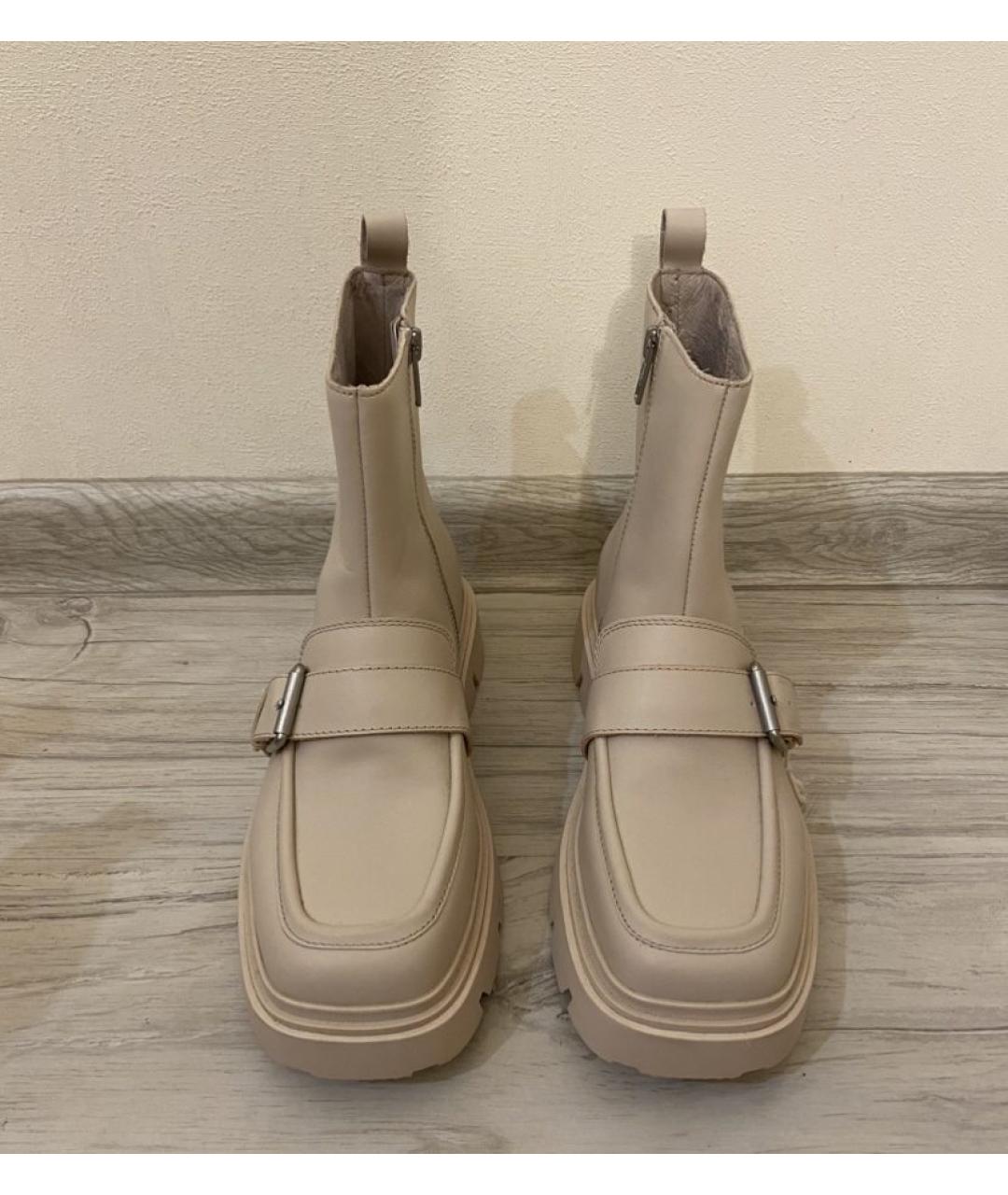 ASH Бежевые кожаные полусапоги, фото 4