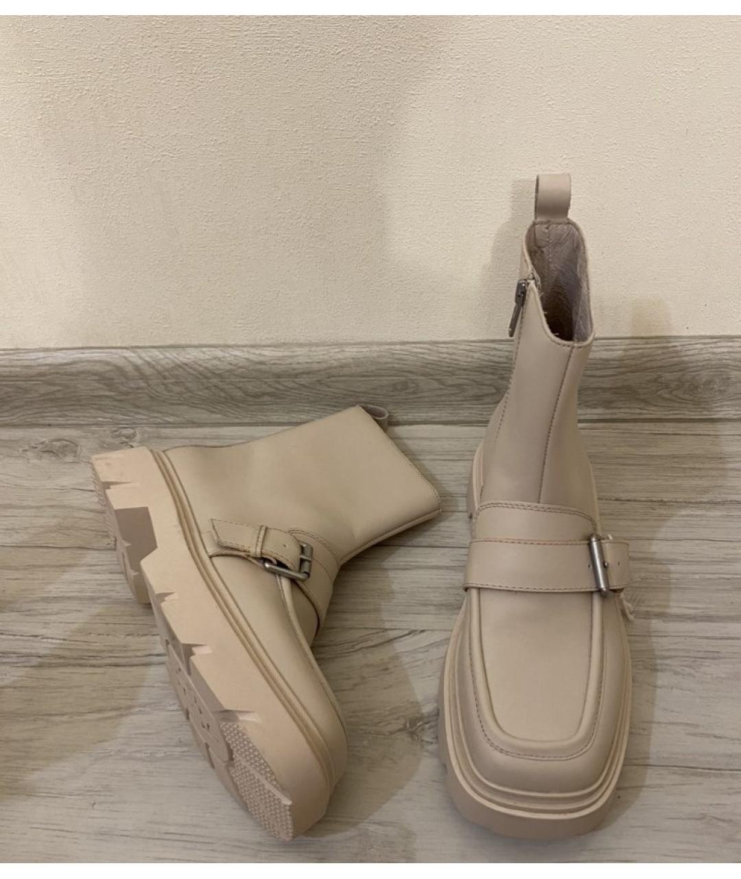 ASH Бежевые кожаные полусапоги, фото 7