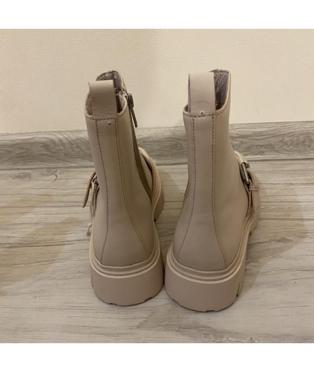 ASH Бежевые кожаные полусапоги, фото 5