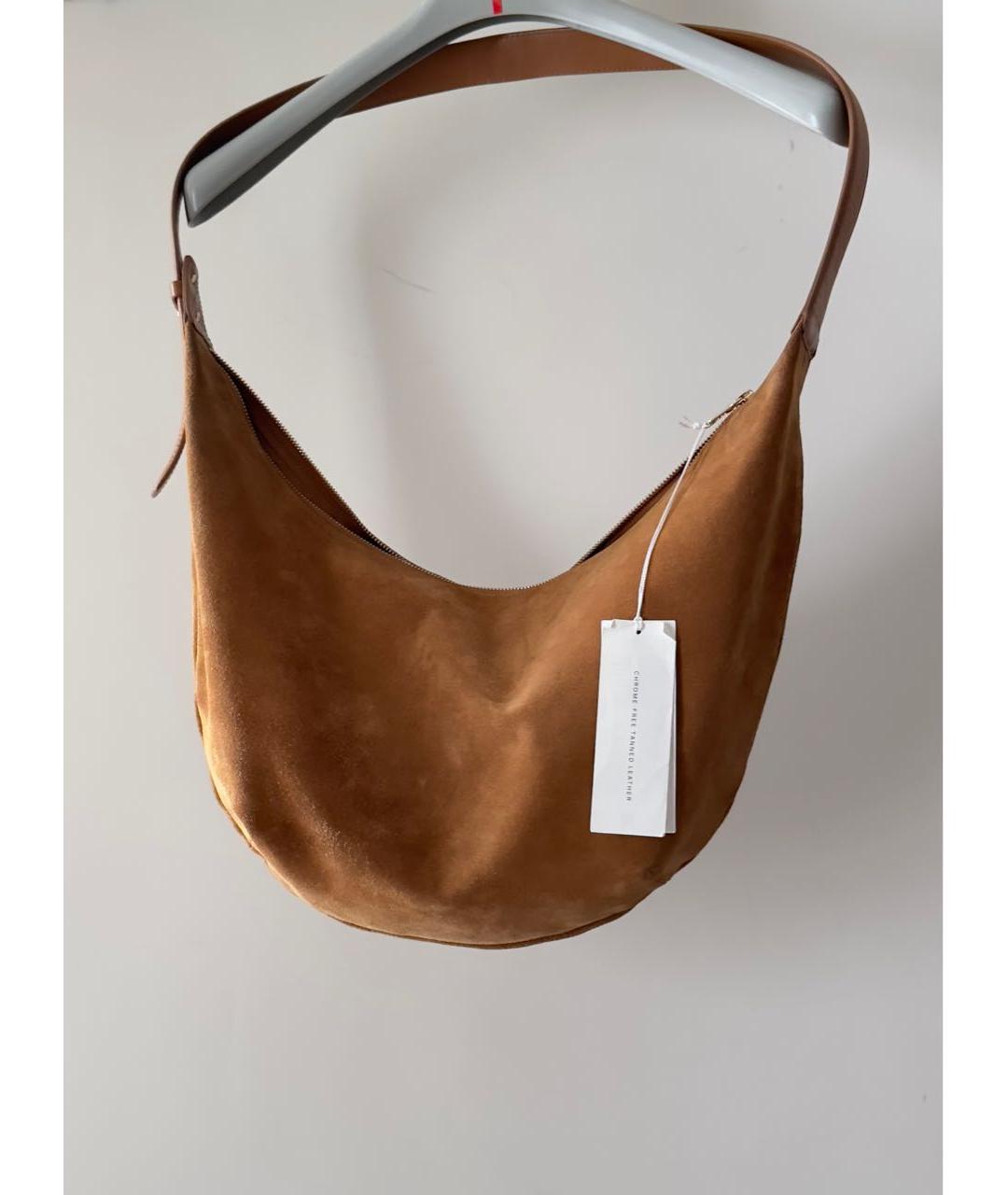 ARKET Горчичная замшевая сумка через плечо, фото 3