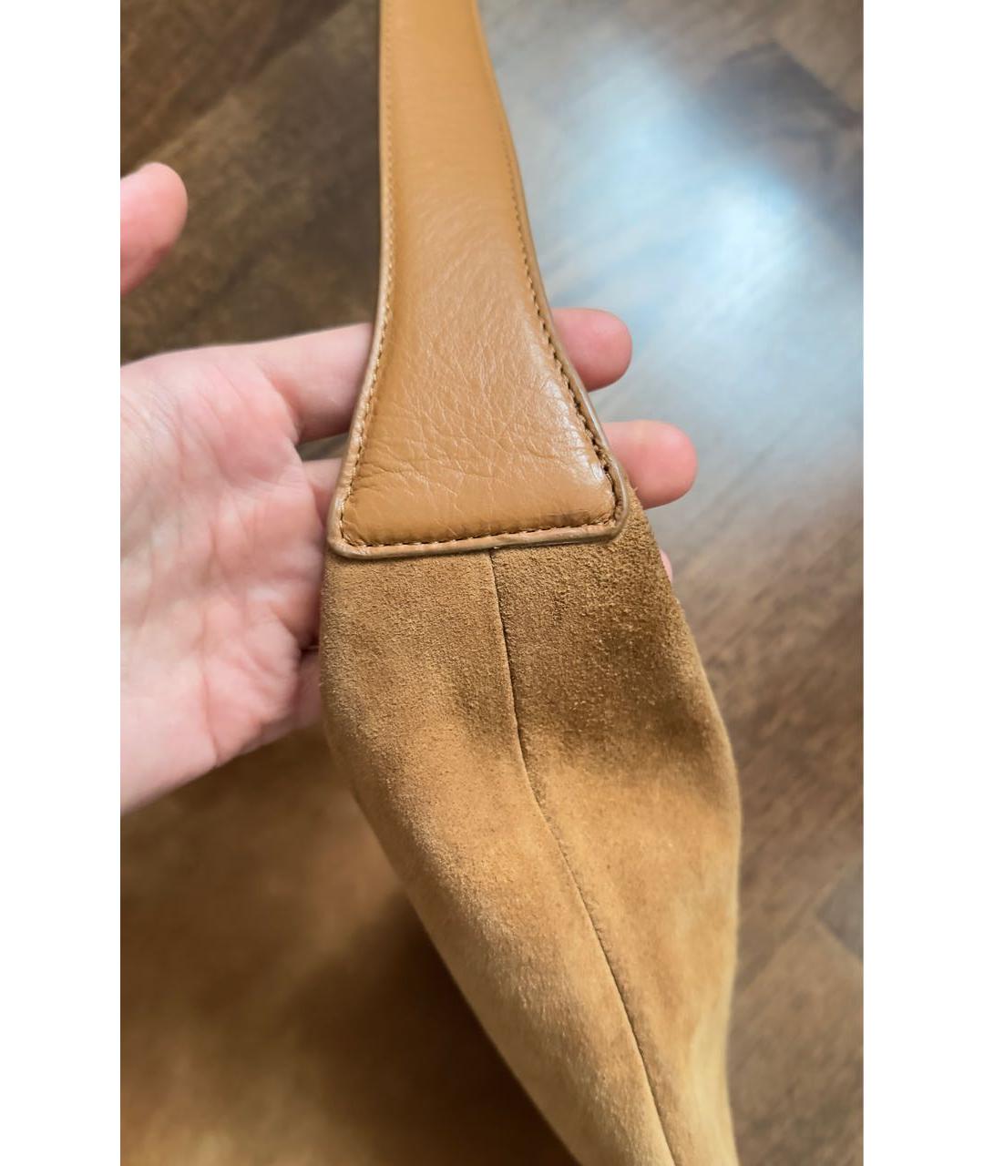 ARKET Горчичная замшевая сумка через плечо, фото 6