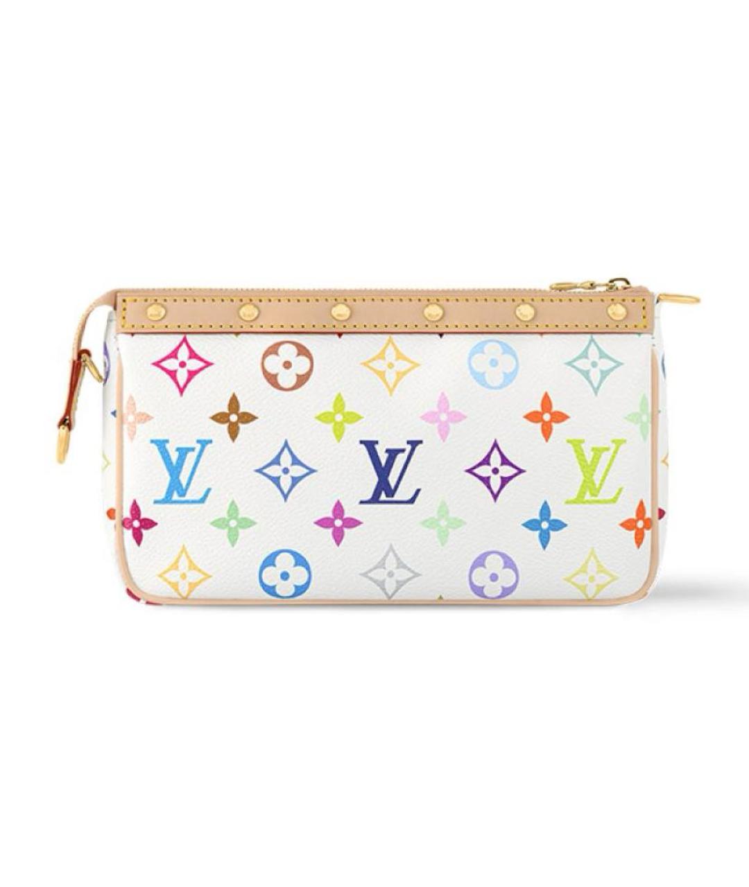 LOUIS VUITTON Белая кожаная сумка через плечо, фото 4