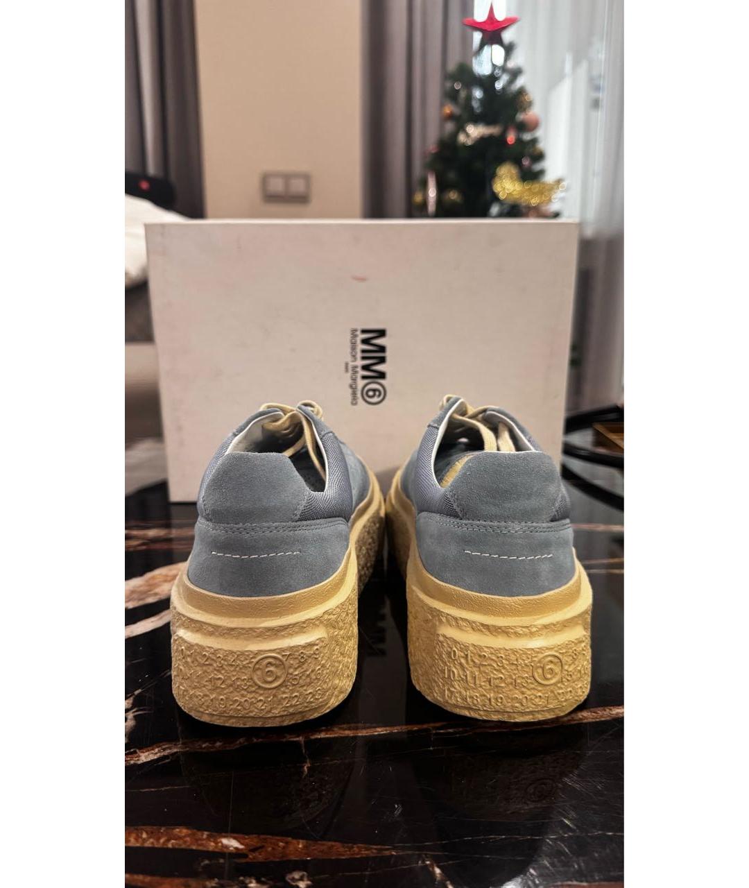 MM6 MAISON MARGIELA Голубые замшевые кеды, фото 7