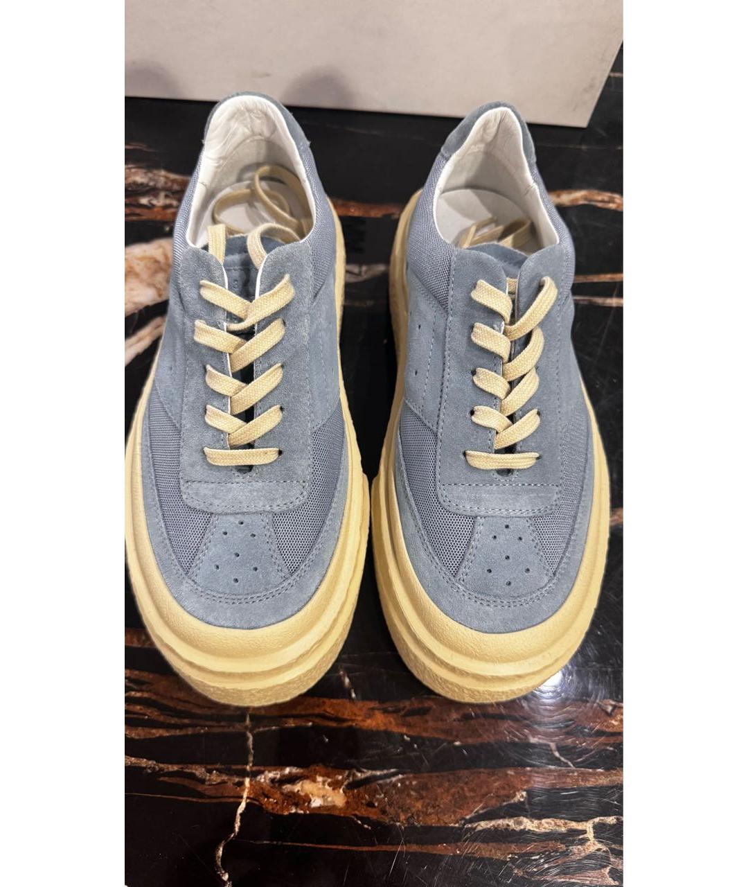 MM6 MAISON MARGIELA Голубые замшевые кеды, фото 3