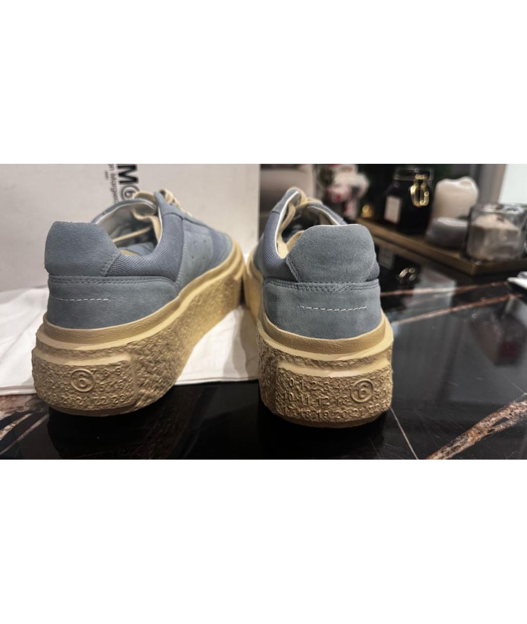 MM6 MAISON MARGIELA Голубые замшевые кеды, фото 5