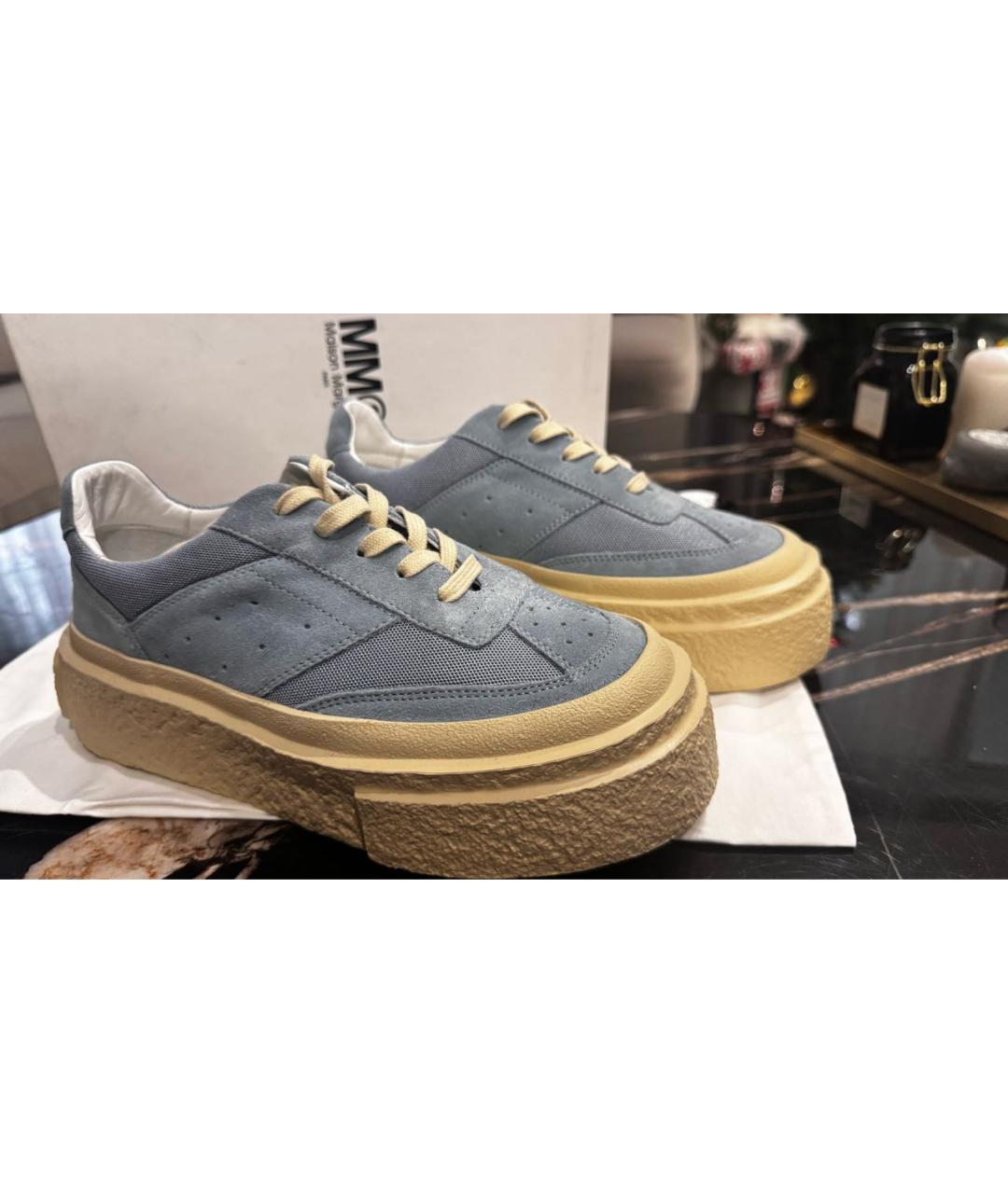 MM6 MAISON MARGIELA Голубые замшевые кеды, фото 8