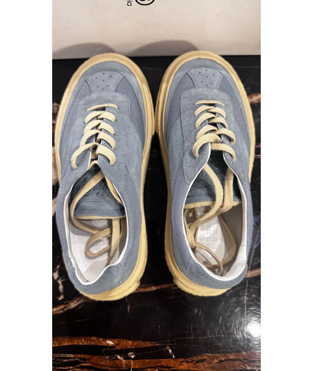 MM6 MAISON MARGIELA Голубые замшевые кеды, фото 4