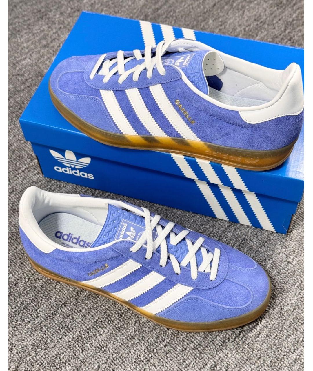 ADIDAS Голубые замшевые кроссовки, фото 2