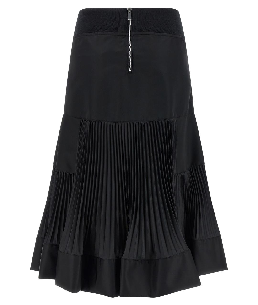 SACAI Черная полиамидовая юбка миди, фото 2