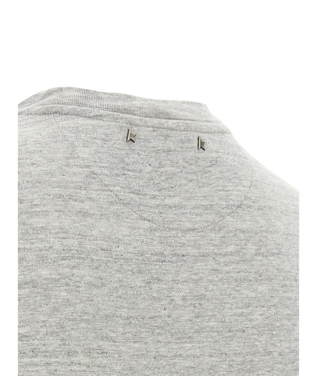 GOLDEN GOOSE DELUXE BRAND Серая хлопковая футболка, фото 4