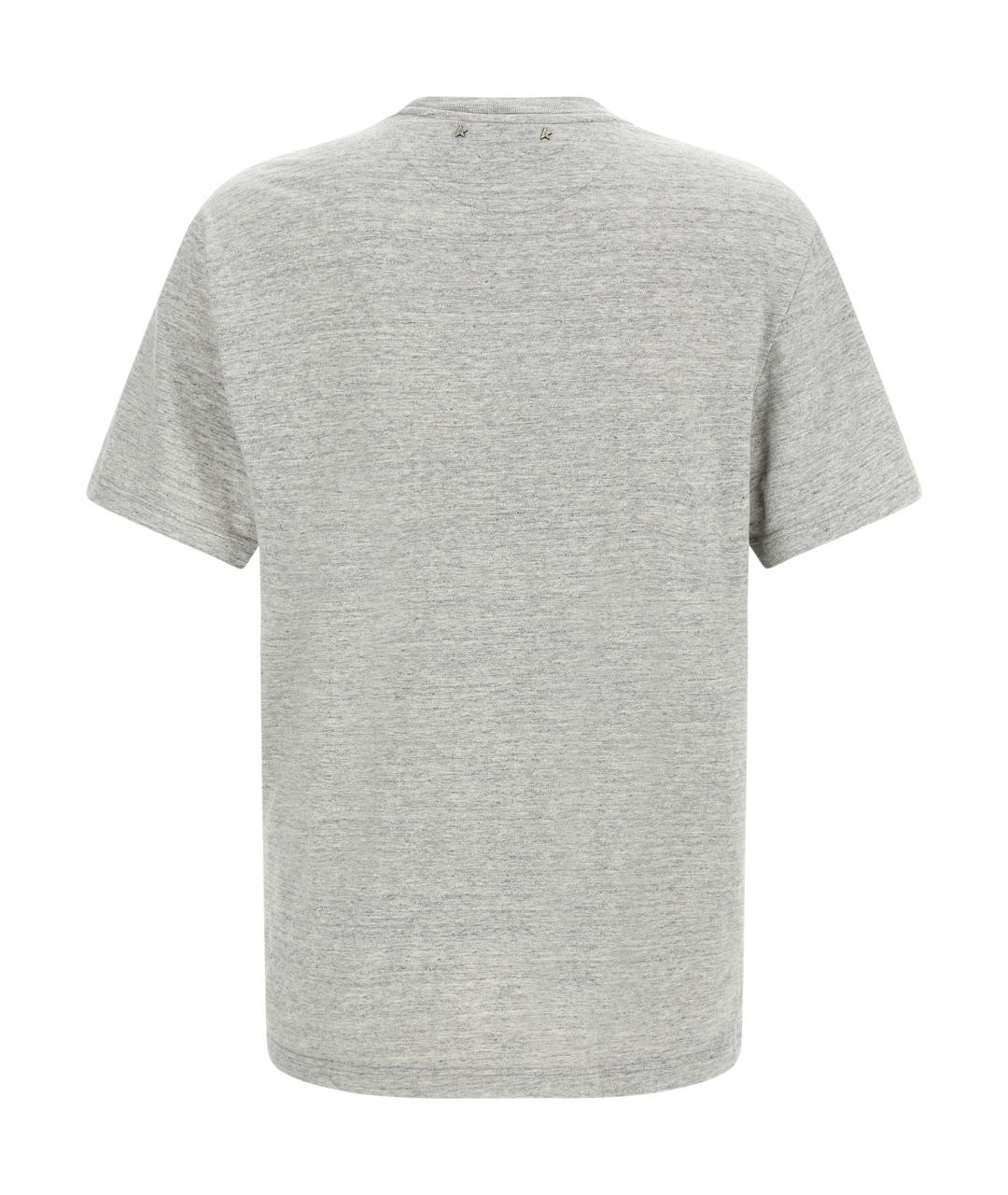 GOLDEN GOOSE DELUXE BRAND Серая хлопковая футболка, фото 2