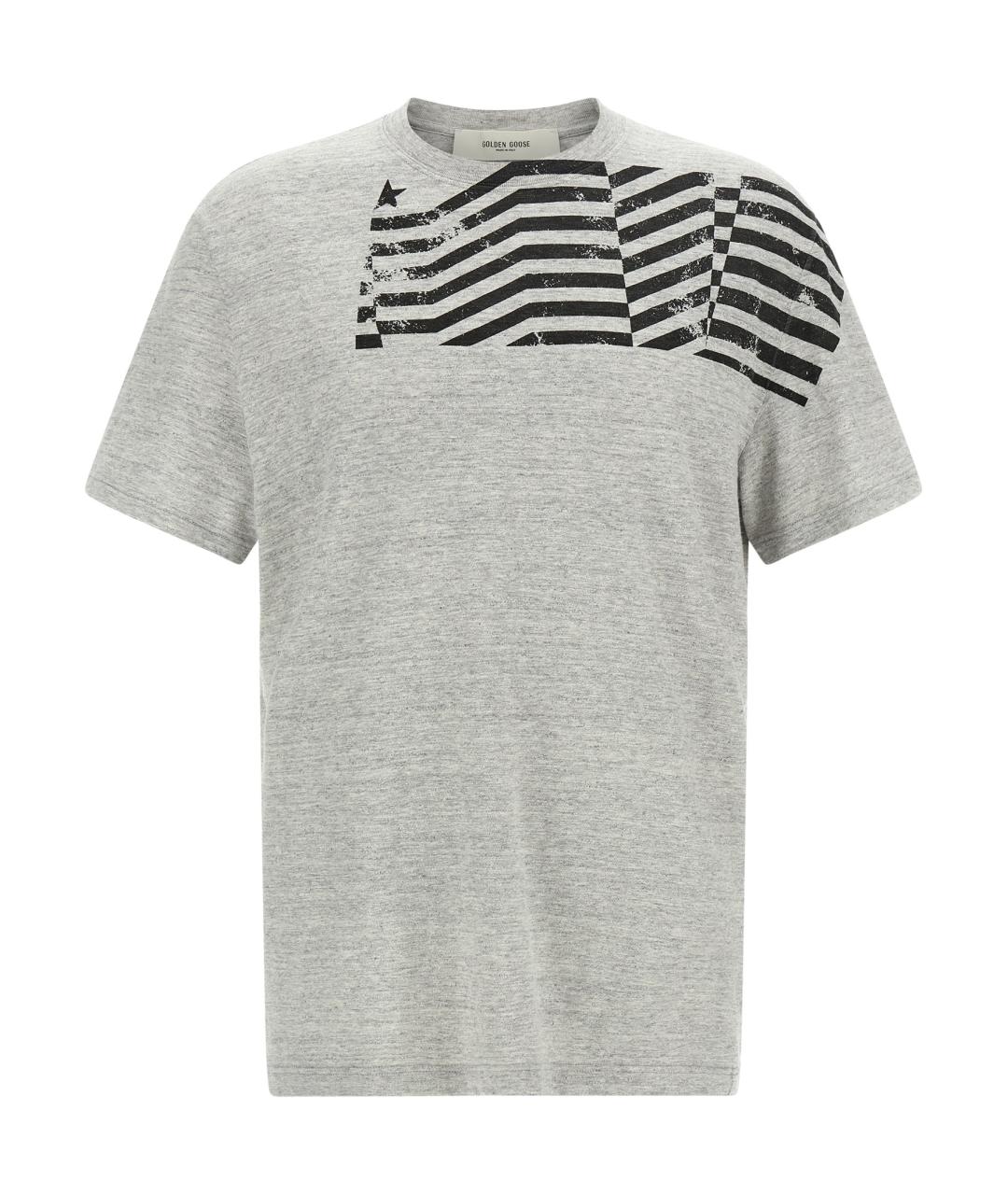 GOLDEN GOOSE DELUXE BRAND Серая хлопковая футболка, фото 1